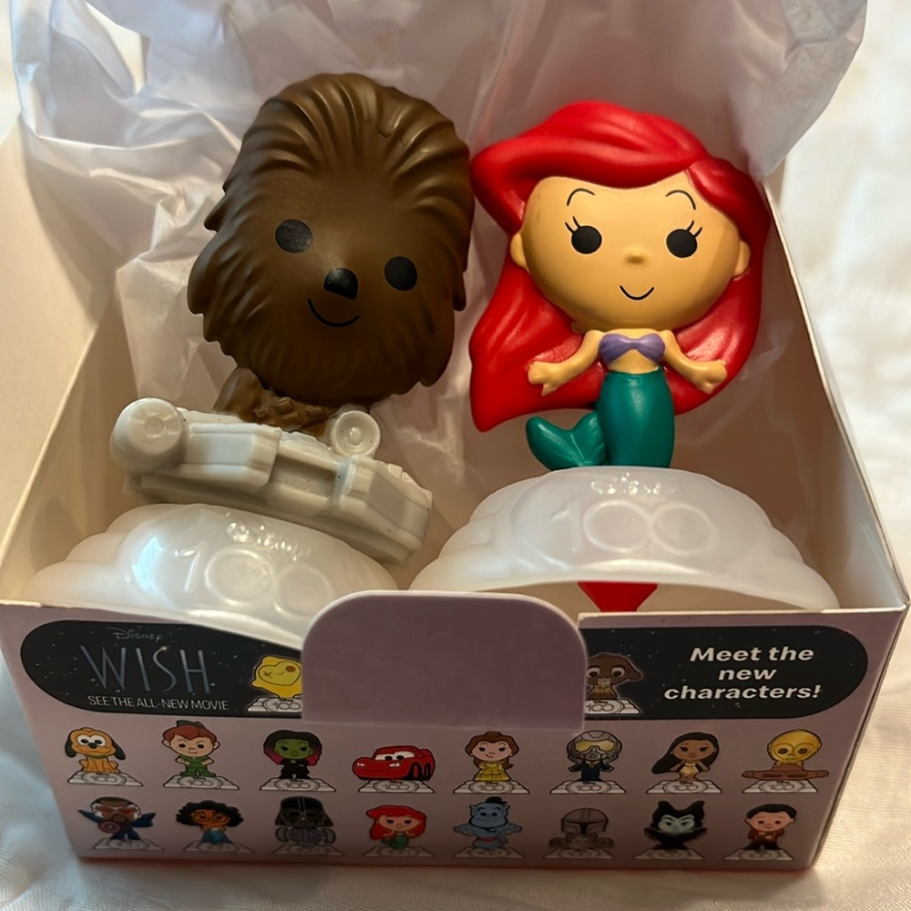 Disney 100 Happy Meal Collector Characters box 16 Chewbacca & Ariel